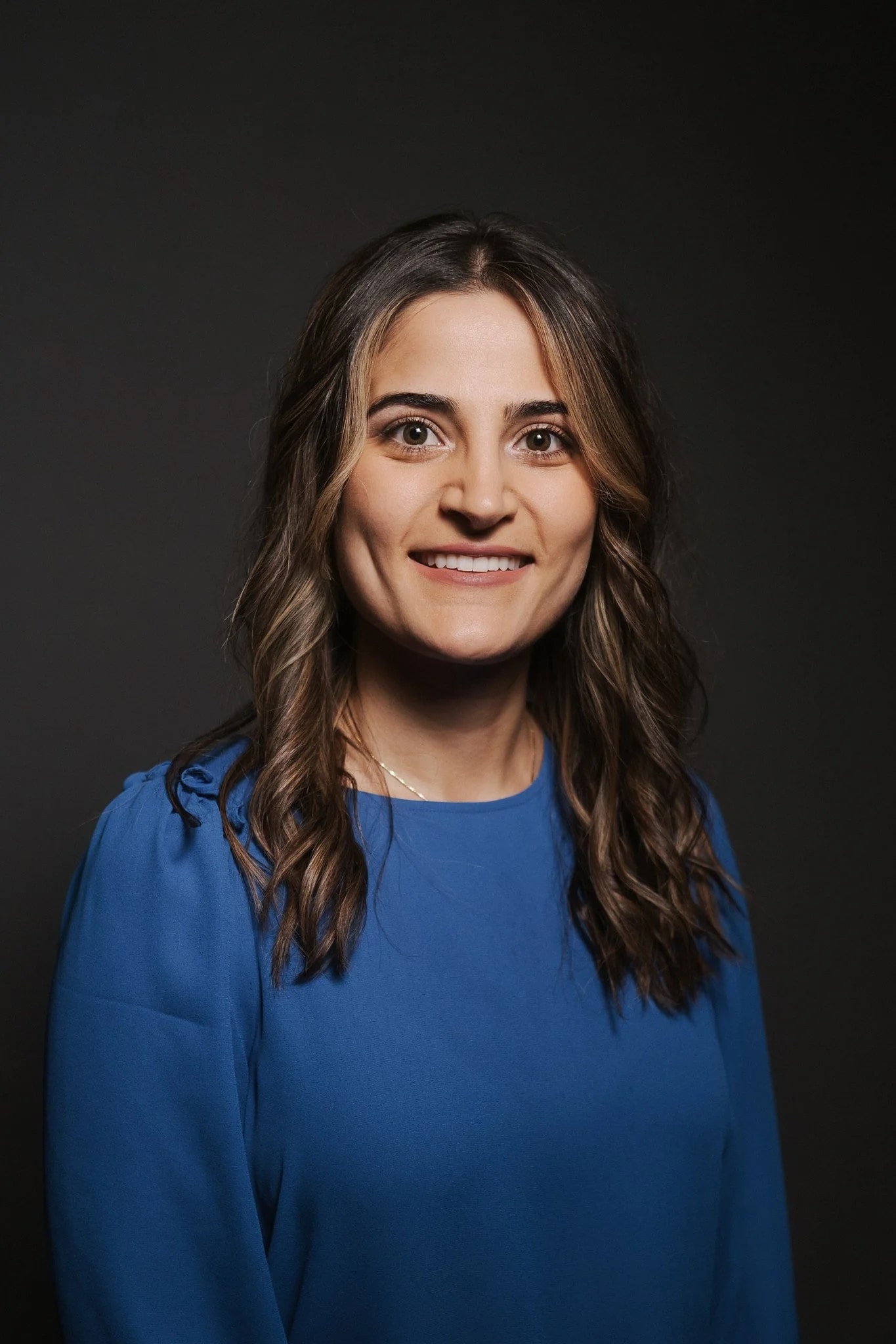 Studio portrait in blue