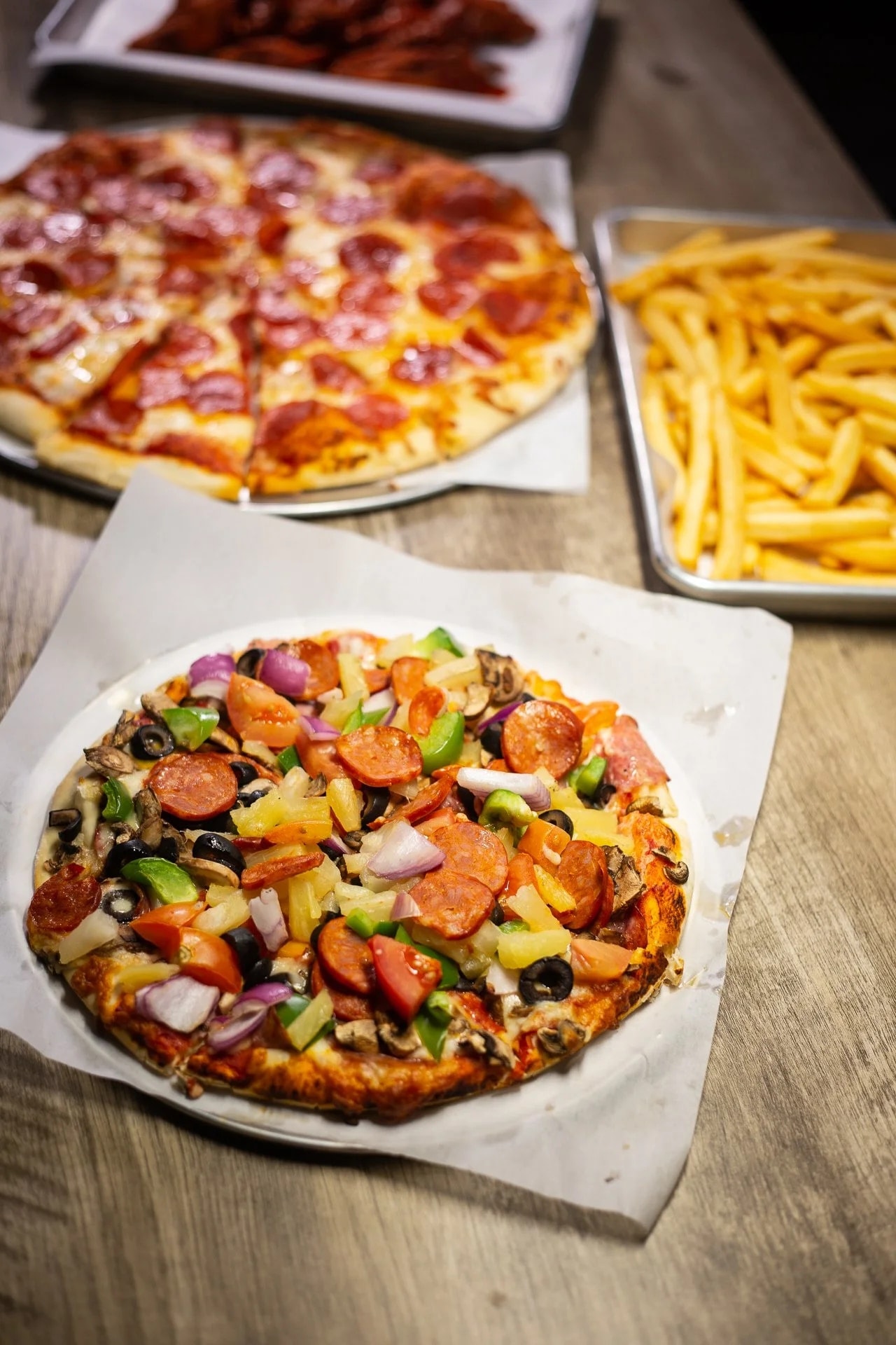Restaurant pizza still life