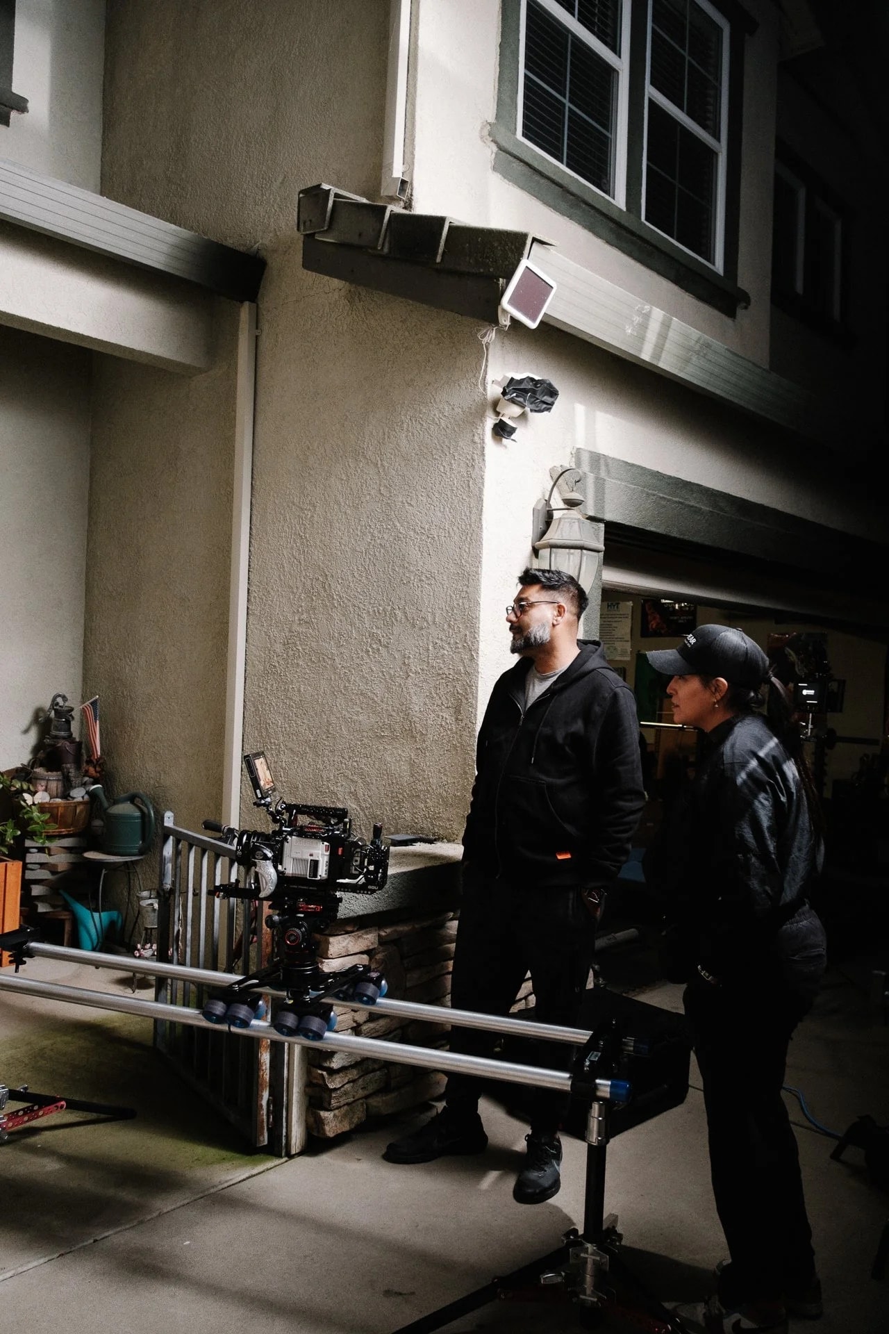 On set during a film production